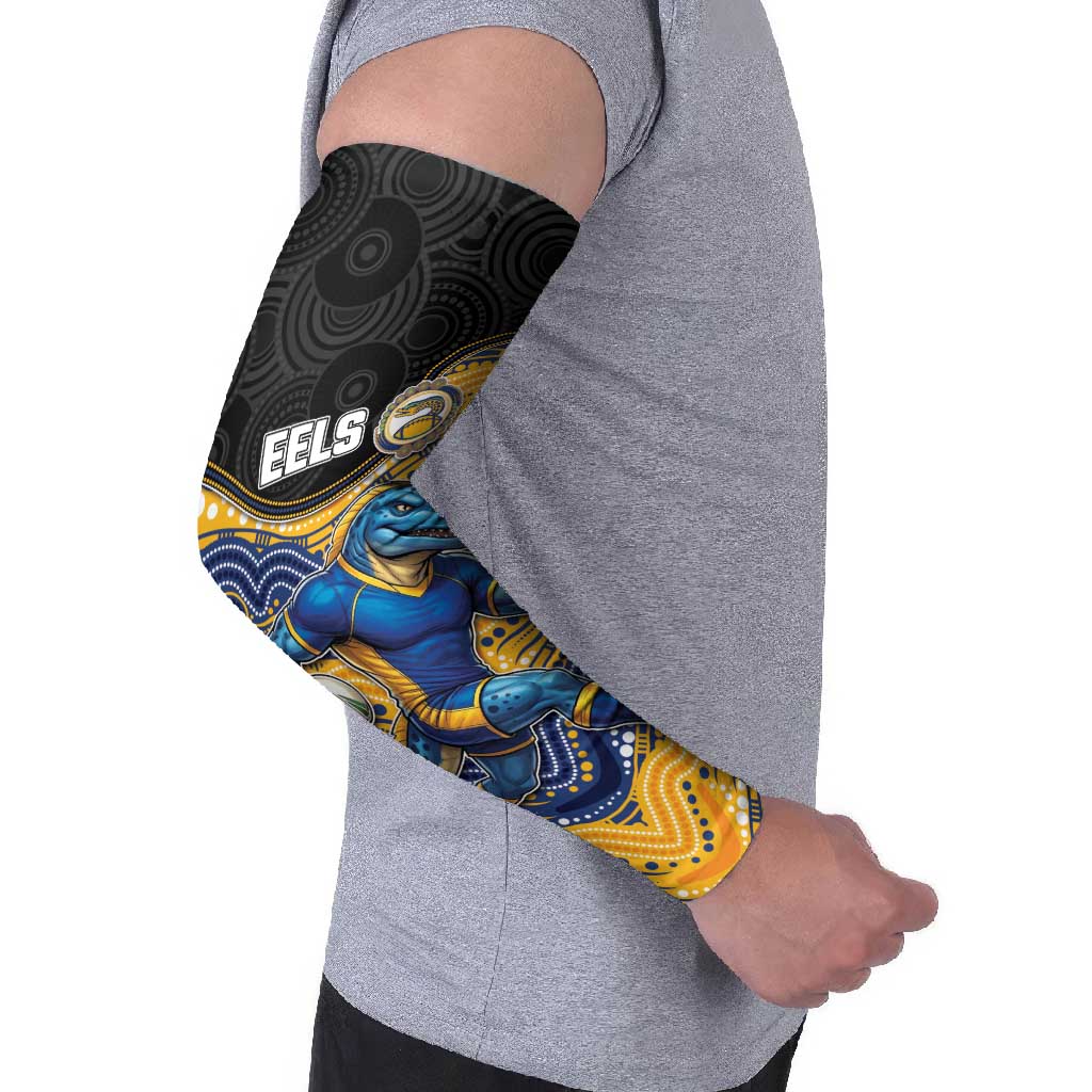 Custom Eels Arm Sleeves Eel Mascot With Aboriginal Indigenous