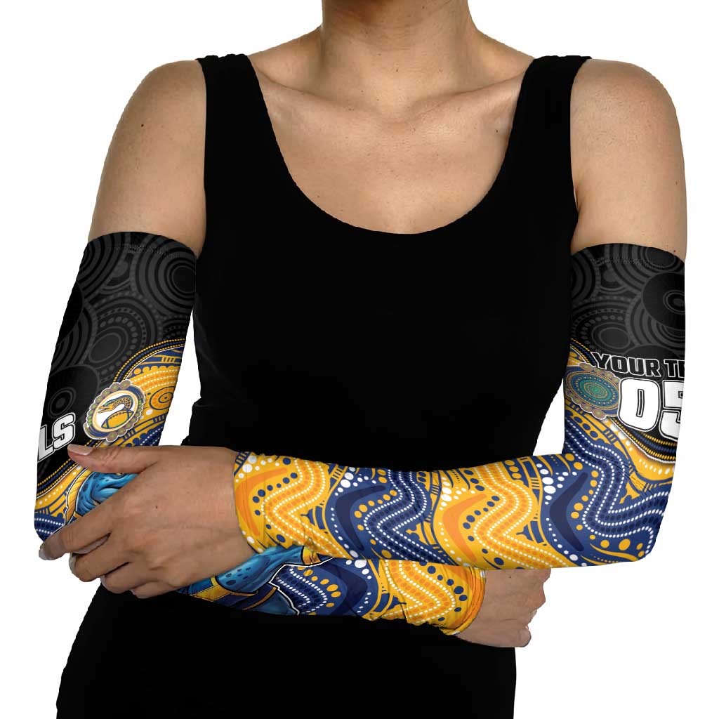Custom Eels Arm Sleeves Eel Mascot With Aboriginal Indigenous