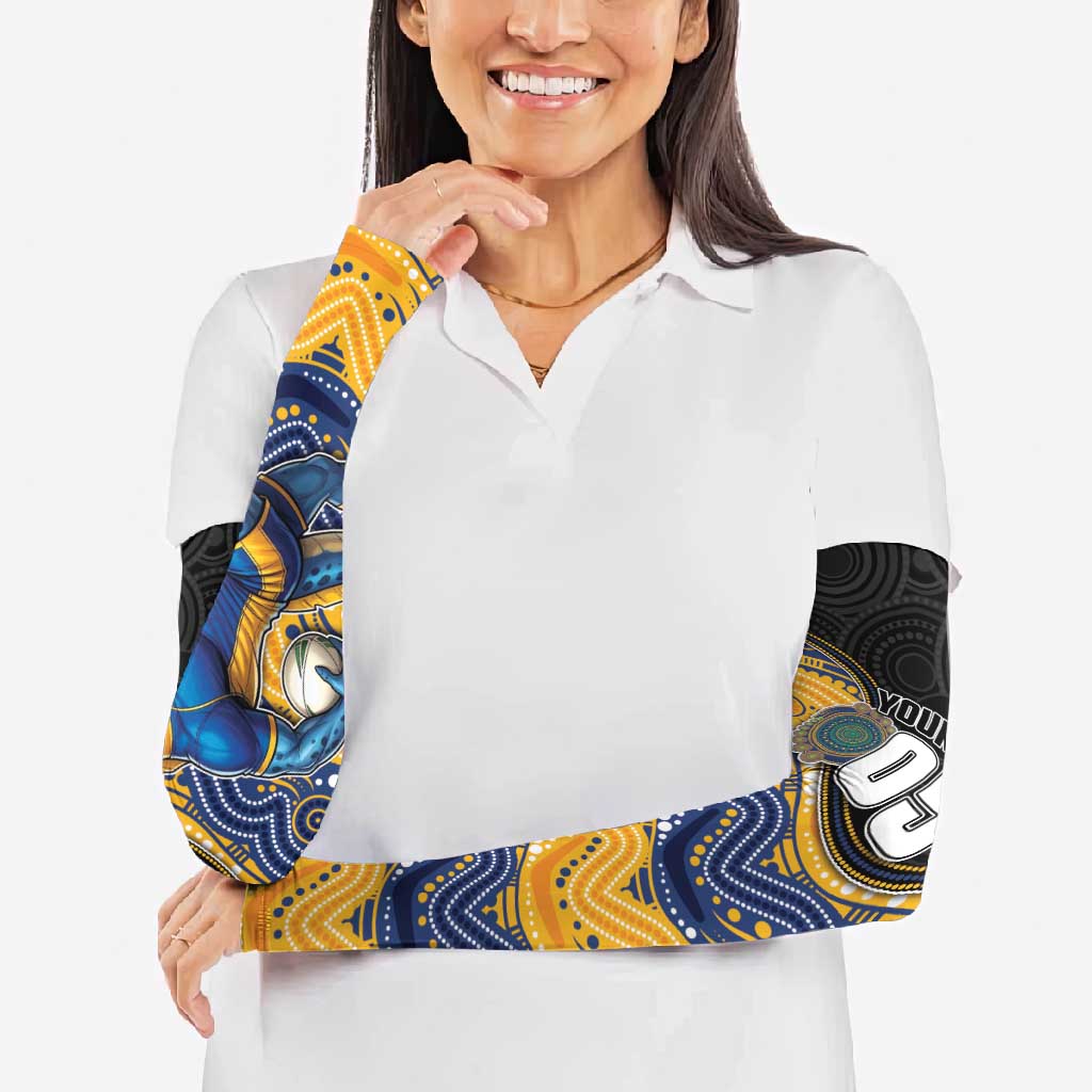 Custom Eels Arm Sleeves Eel Mascot With Aboriginal Indigenous