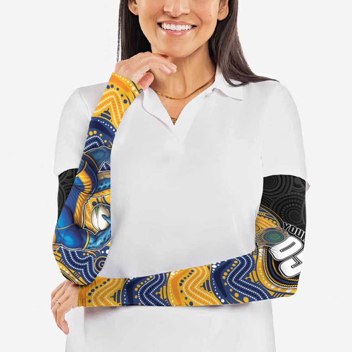 Custom Eels Arm Sleeves Eel Mascot With Aboriginal Indigenous