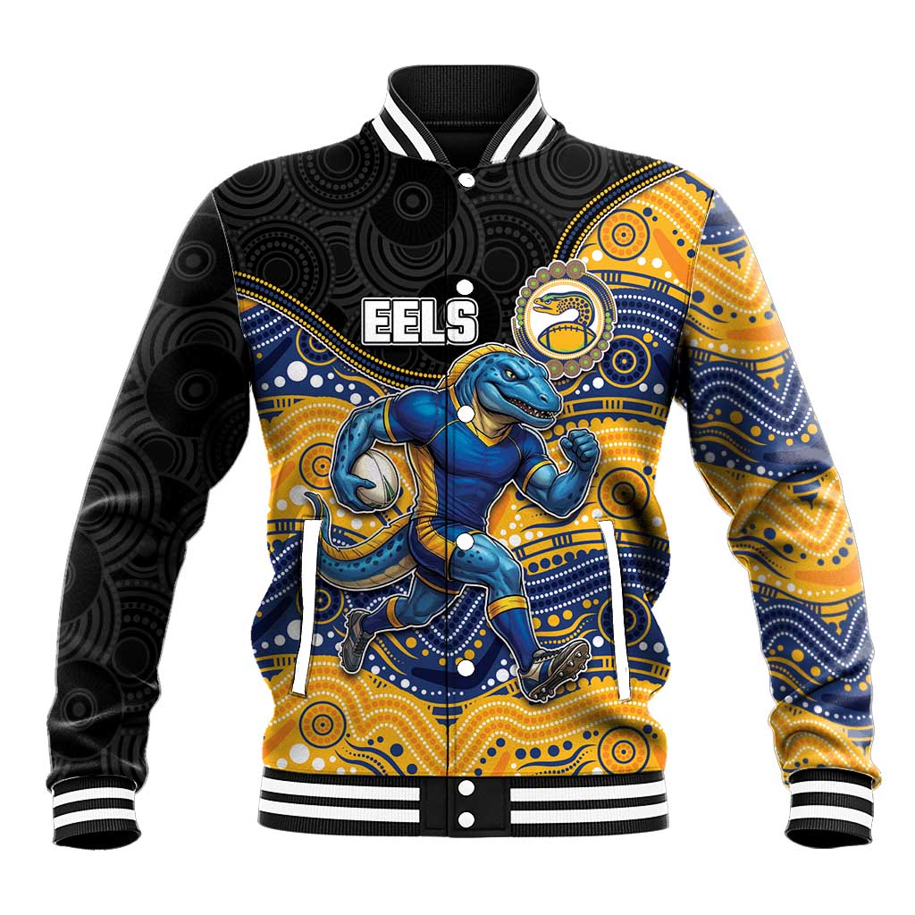 Custom Eels Baseball Jacket Eel Mascot With Aboriginal Indigenous