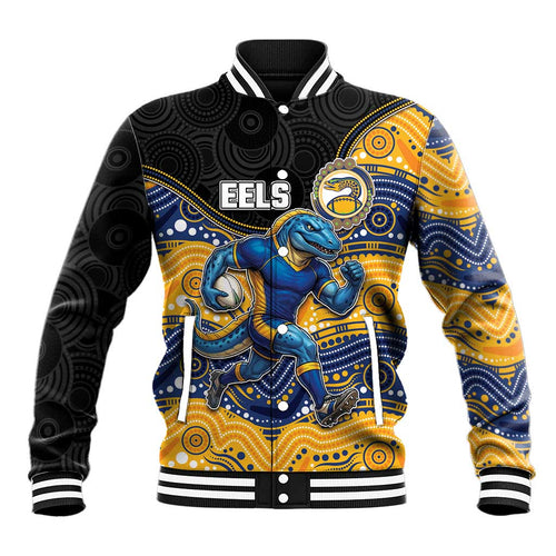 Custom Eels Baseball Jacket Eel Mascot With Aboriginal Indigenous