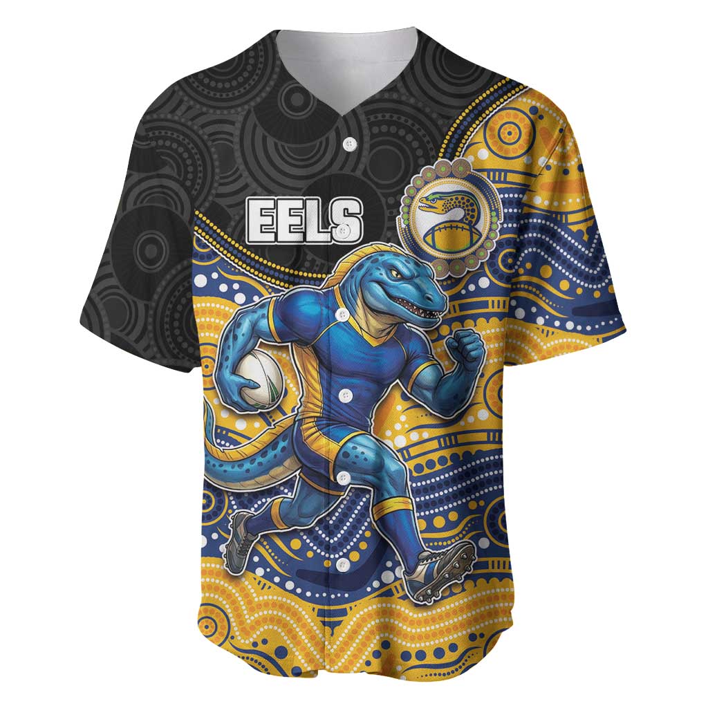 Custom Eels Baseball Jersey Eel Mascot With Aboriginal Indigenous