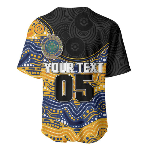 Custom Eels Baseball Jersey Eel Mascot With Aboriginal Indigenous