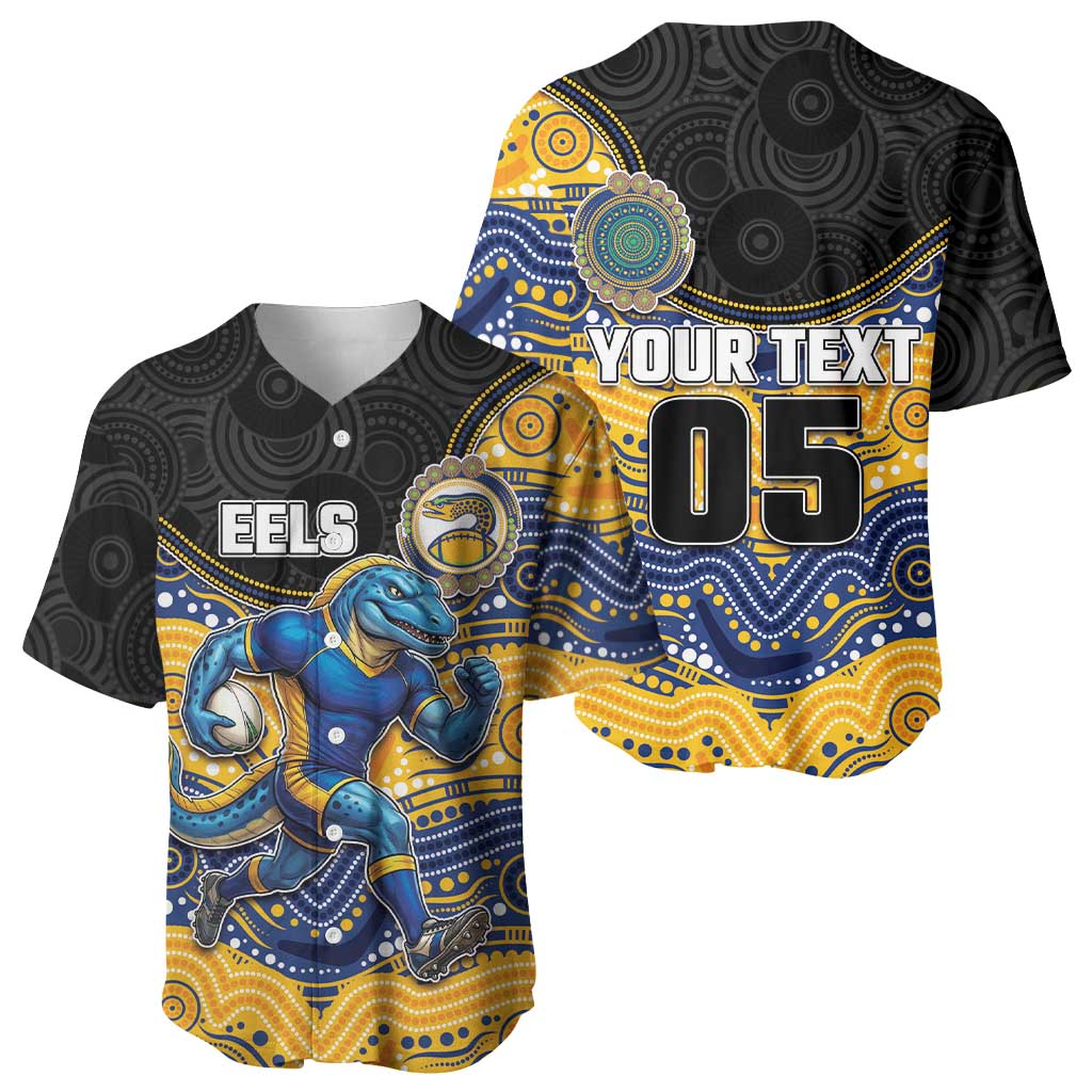 Custom Eels Baseball Jersey Eel Mascot With Aboriginal Indigenous