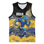 Custom Eels Basketball Jersey Eel Mascot With Aboriginal Indigenous
