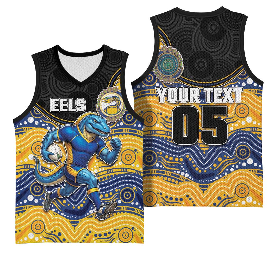 Custom Eels Basketball Jersey Eel Mascot With Aboriginal Indigenous