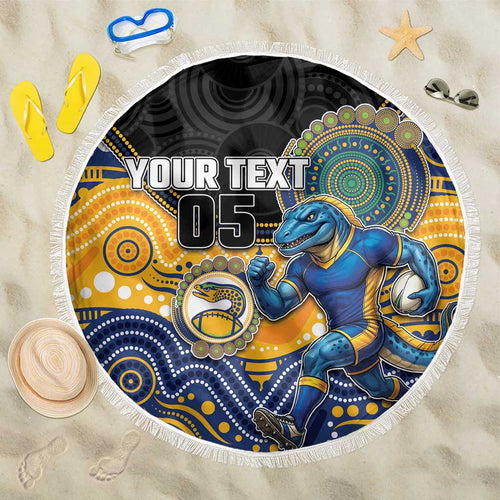 Custom Eels Beach Blanket Eel Mascot With Aboriginal Indigenous
