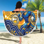Custom Eels Beach Blanket Eel Mascot With Aboriginal Indigenous