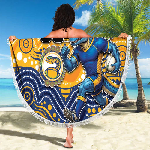 Custom Eels Beach Blanket Eel Mascot With Aboriginal Indigenous
