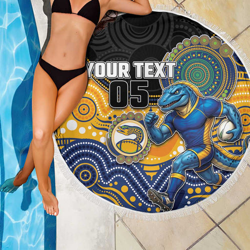 Custom Eels Beach Blanket Eel Mascot With Aboriginal Indigenous