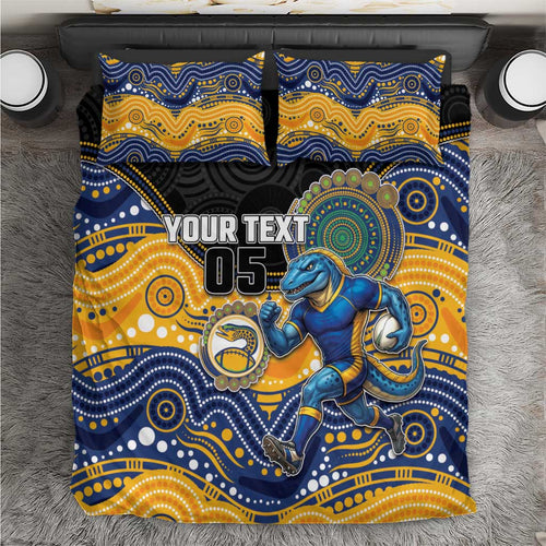 Custom Eels Bedding Set Eel Mascot With Aboriginal Indigenous