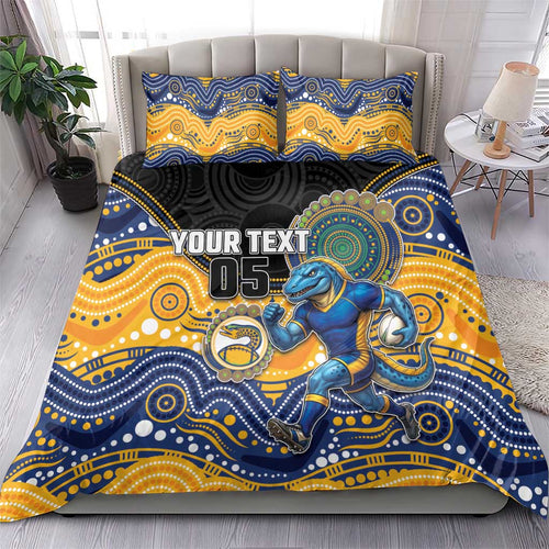 Custom Eels Bedding Set Eel Mascot With Aboriginal Indigenous
