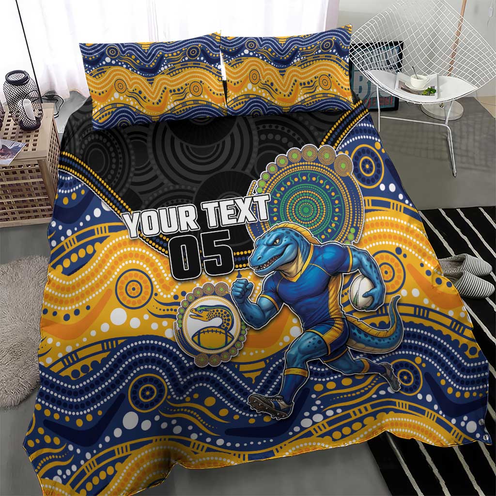 Custom Eels Bedding Set Eel Mascot With Aboriginal Indigenous