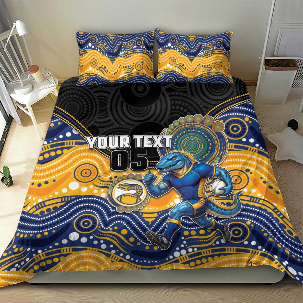 Custom Eels Bedding Set Eel Mascot With Aboriginal Indigenous