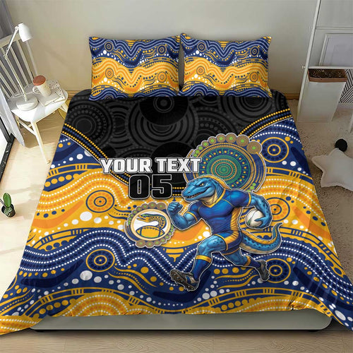 Custom Eels Bedding Set Eel Mascot With Aboriginal Indigenous