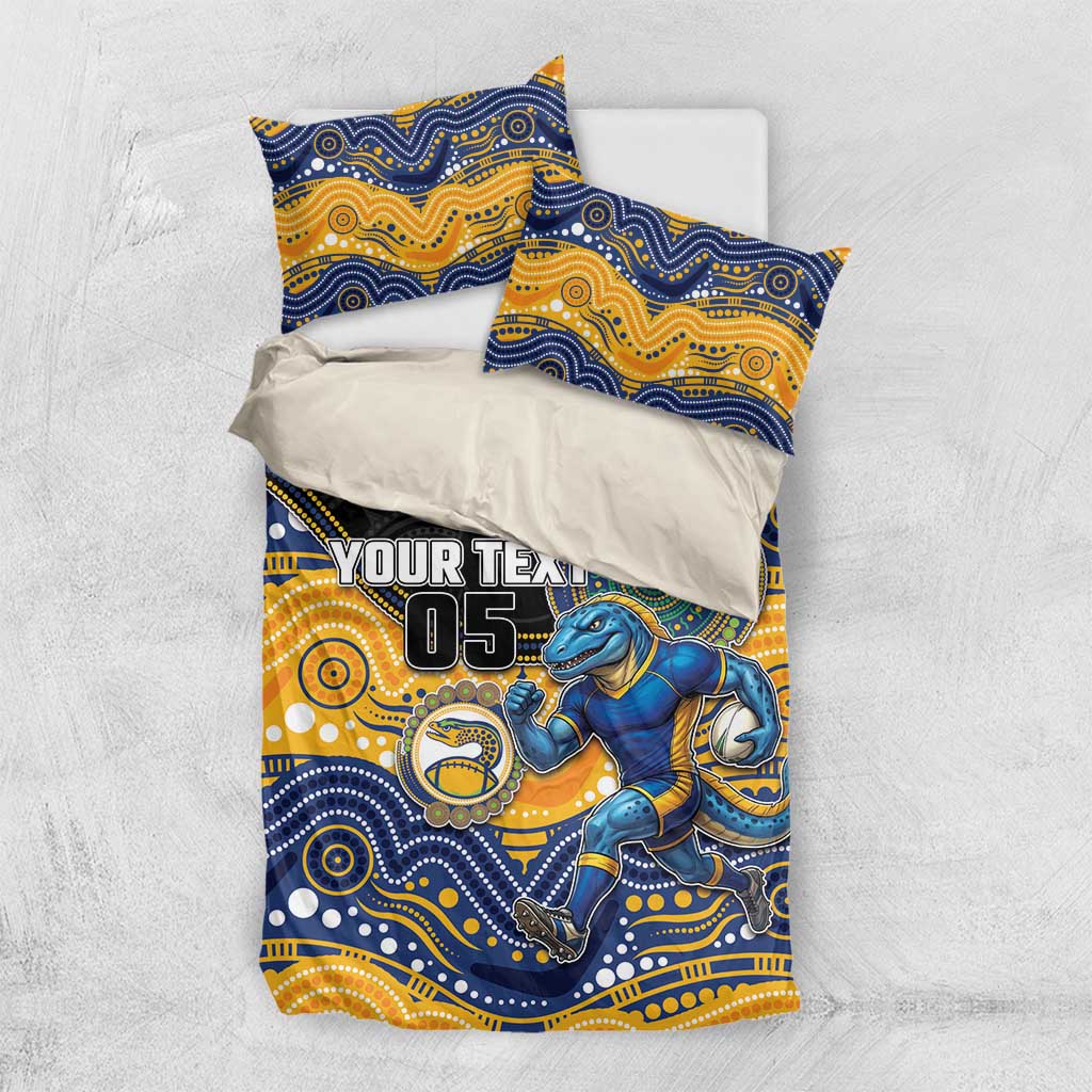 Custom Eels Bedding Set Eel Mascot With Aboriginal Indigenous