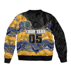 Custom Eels Bomber Jacket Eel Mascot With Aboriginal Indigenous