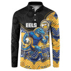 Custom Eels Button Sweatshirt Eel Mascot With Aboriginal Indigenous