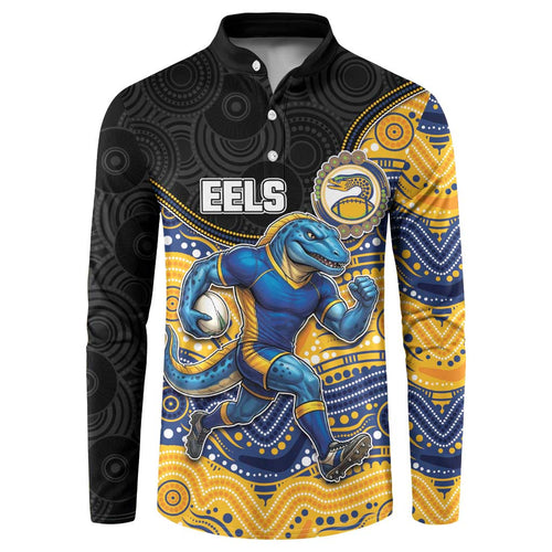 Custom Eels Button Sweatshirt Eel Mascot With Aboriginal Indigenous