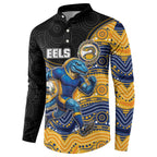 Custom Eels Button Sweatshirt Eel Mascot With Aboriginal Indigenous