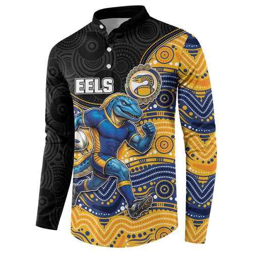 Custom Eels Button Sweatshirt Eel Mascot With Aboriginal Indigenous