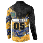 Custom Eels Button Sweatshirt Eel Mascot With Aboriginal Indigenous