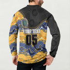 Custom Eels Button Sweatshirt Eel Mascot With Aboriginal Indigenous