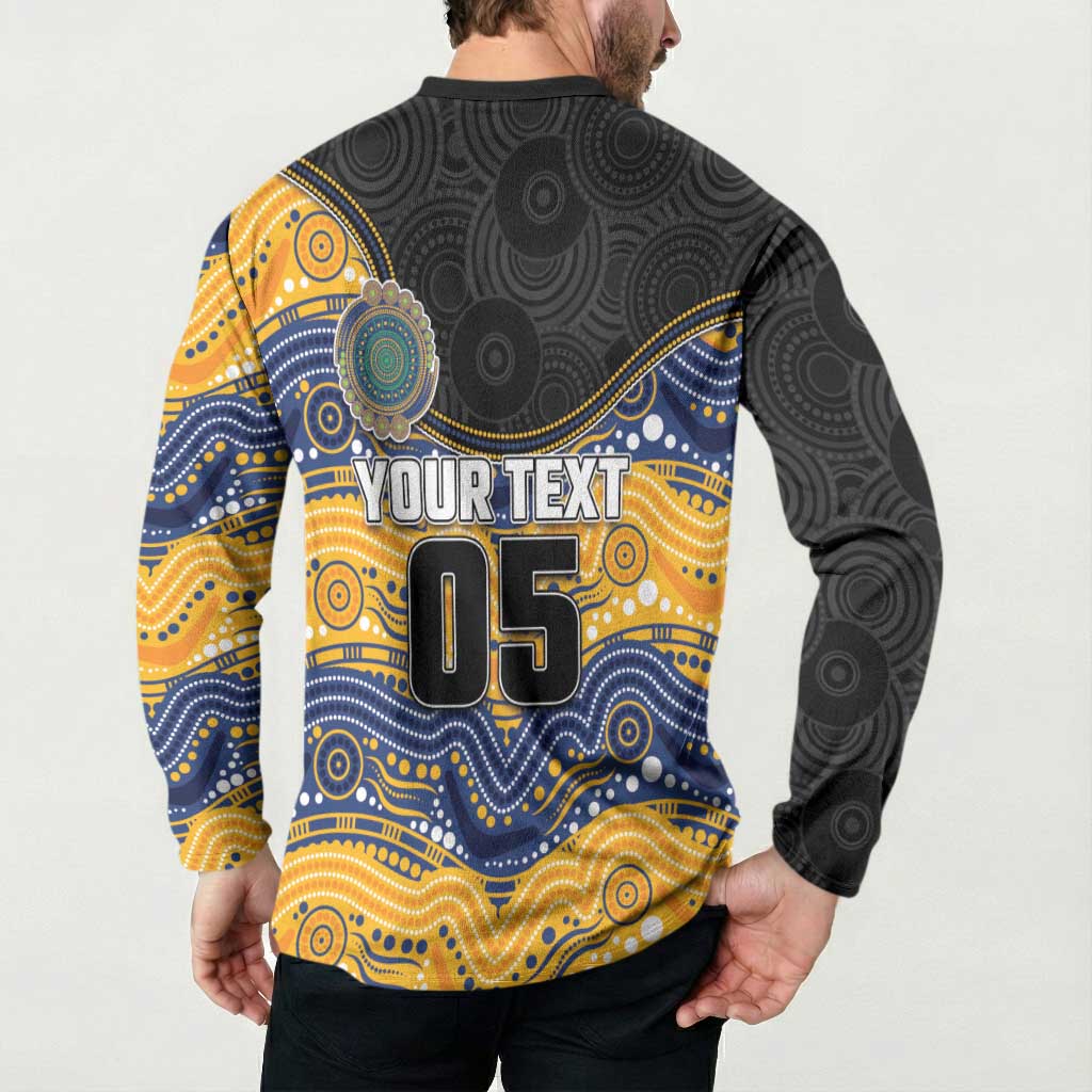Custom Eels Button Sweatshirt Eel Mascot With Aboriginal Indigenous