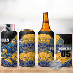 Custom Eels 4 in 1 Can Cooler Tumbler Eel Mascot With Aboriginal Indigenous