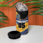 Custom Eels 4 in 1 Can Cooler Tumbler Eel Mascot With Aboriginal Indigenous