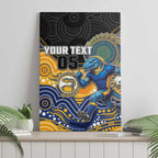 Custom Eels Canvas Wall Art Eel Mascot With Aboriginal Indigenous