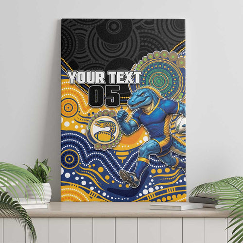 Custom Eels Canvas Wall Art Eel Mascot With Aboriginal Indigenous