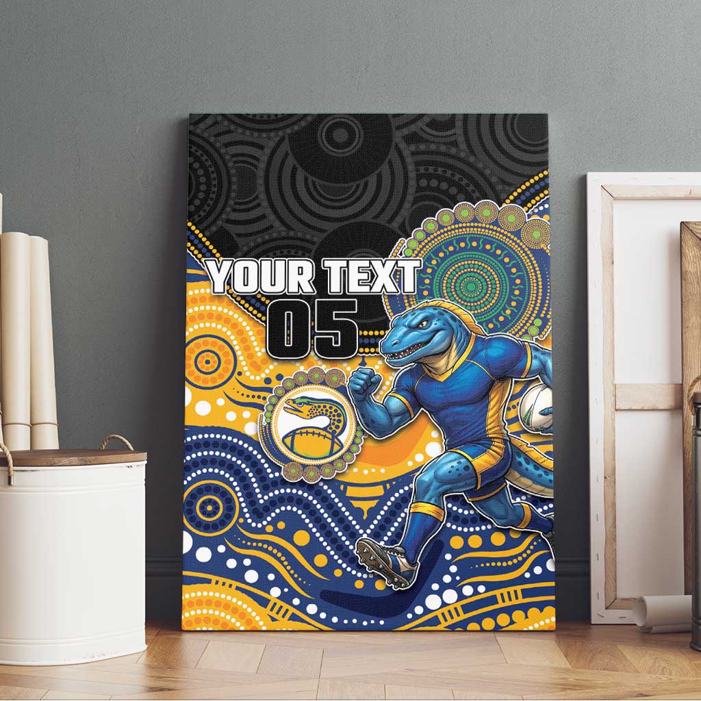 Custom Eels Canvas Wall Art Eel Mascot With Aboriginal Indigenous