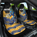 Custom Eels Car Seat Cover Eel Mascot With Aboriginal Indigenous