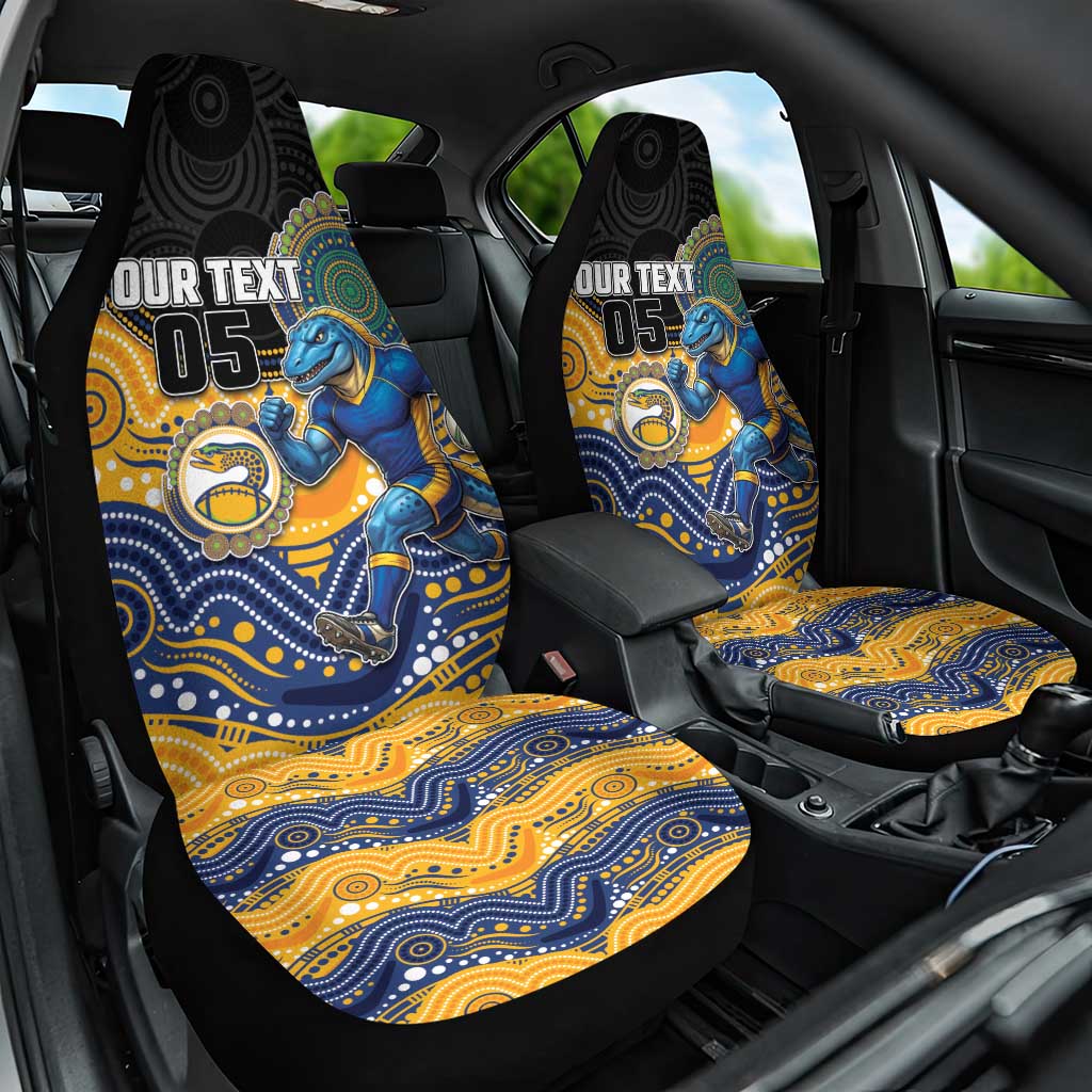 Custom Eels Car Seat Cover Eel Mascot With Aboriginal Indigenous