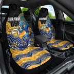 Custom Eels Car Seat Cover Eel Mascot With Aboriginal Indigenous