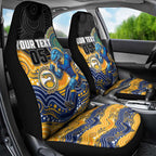 Custom Eels Car Seat Cover Eel Mascot With Aboriginal Indigenous