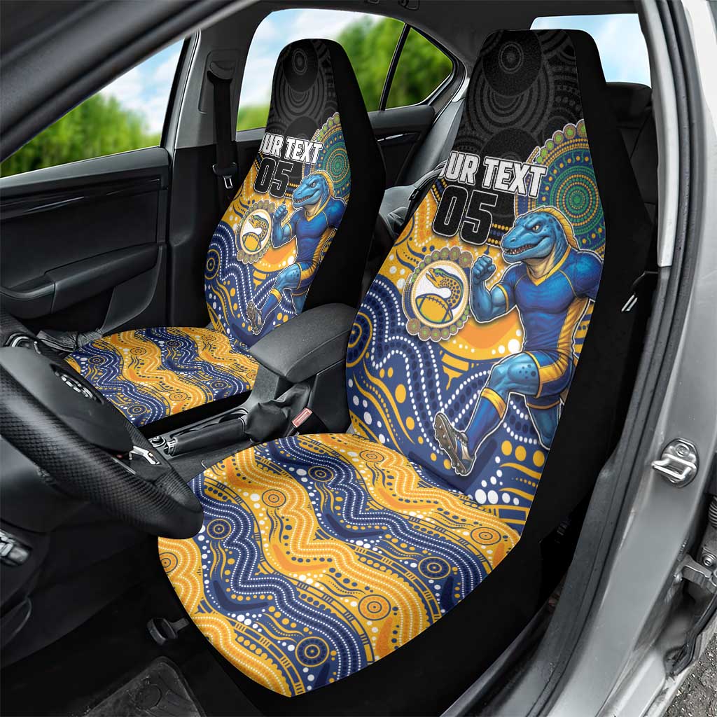 Custom Eels Car Seat Cover Eel Mascot With Aboriginal Indigenous