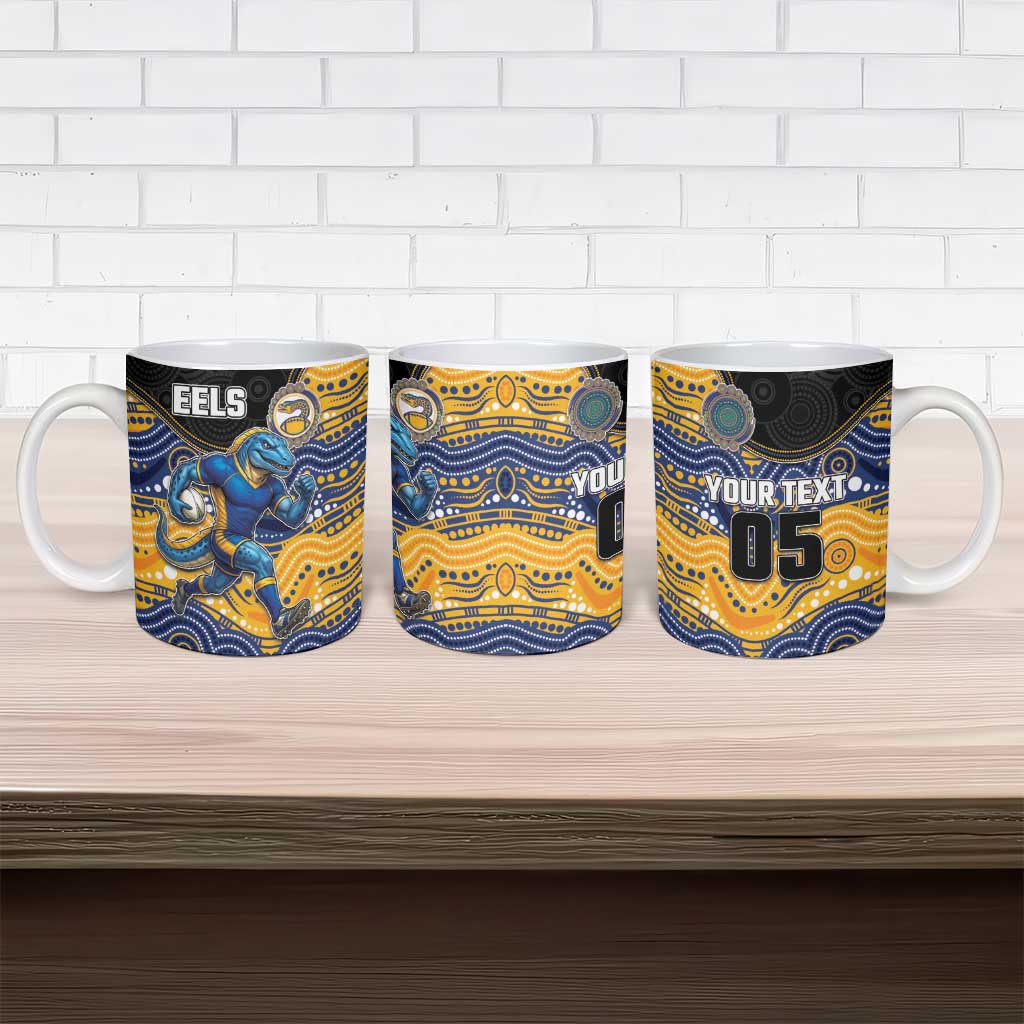 Custom Eels Ceramic Mug Eel Mascot With Aboriginal Indigenous