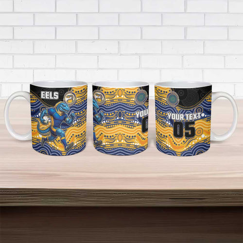 Custom Eels Ceramic Mug Eel Mascot With Aboriginal Indigenous