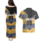 Custom Eels Couples Matching Puletasi and Hawaiian Shirt Eel Mascot With Aboriginal Indigenous
