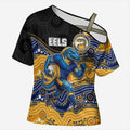 Custom Eels Cross Shoulder Shirt Eel Mascot With Aboriginal Indigenous