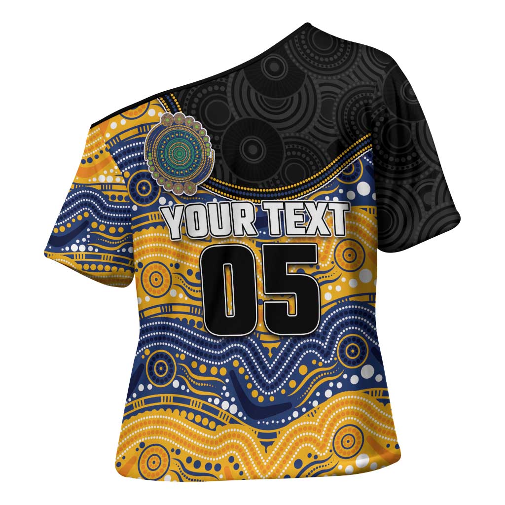 Custom Eels Cross Shoulder Shirt Eel Mascot With Aboriginal Indigenous