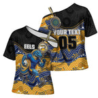Custom Eels Cross Shoulder Shirt Eel Mascot With Aboriginal Indigenous