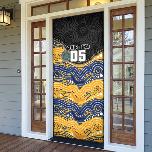 Custom Eels Door Cover Eel Mascot With Aboriginal Indigenous