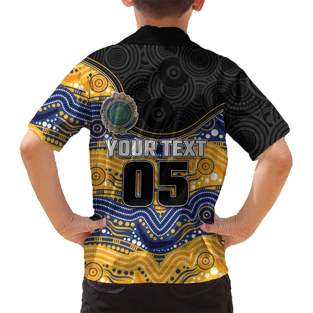 Custom Eels Family Matching Tank Maxi Dress and Hawaiian Shirt Eel Mascot With Aboriginal Indigenous