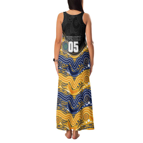 Custom Eels Family Matching Tank Maxi Dress and Hawaiian Shirt Eel Mascot With Aboriginal Indigenous