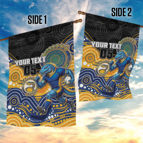 Custom Eels Garden Flag Eel Mascot With Aboriginal Indigenous