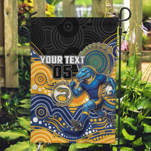 Custom Eels Garden Flag Eel Mascot With Aboriginal Indigenous